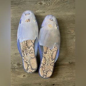 Cape Robin Snake skin jelly mules -size 8M